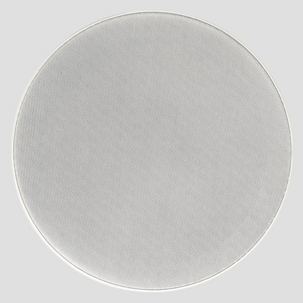 KIN IC8 Slim with the white magnetic grille fitted, flush and frameless
