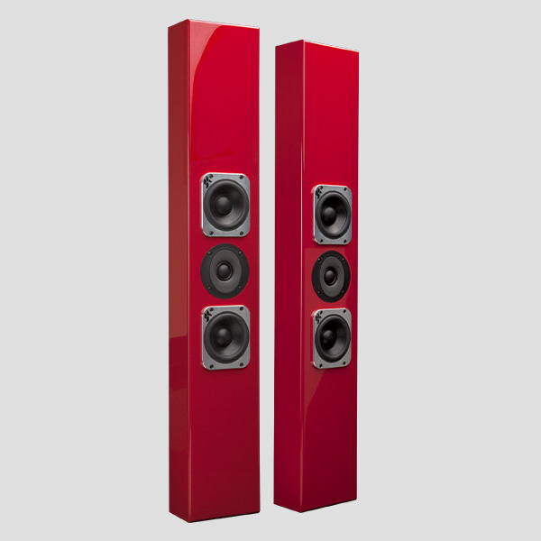 Tribe III pair in Fire high-gloss red, three-quarter view