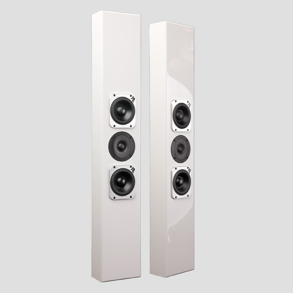 Tribe III pair in Ice high-gloss white, three-quarter view